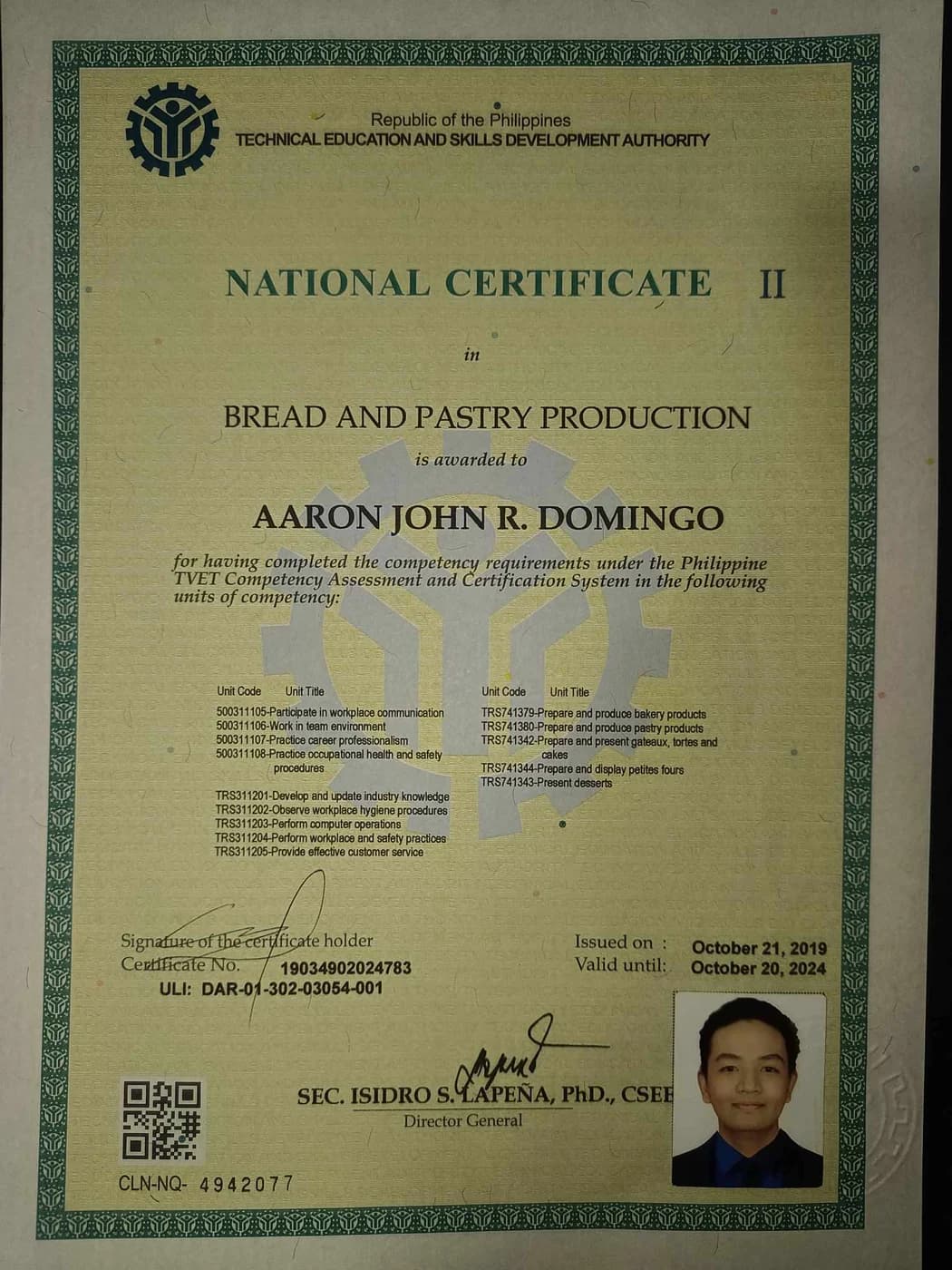 Approved preview of Bread and Pastry Production NC II